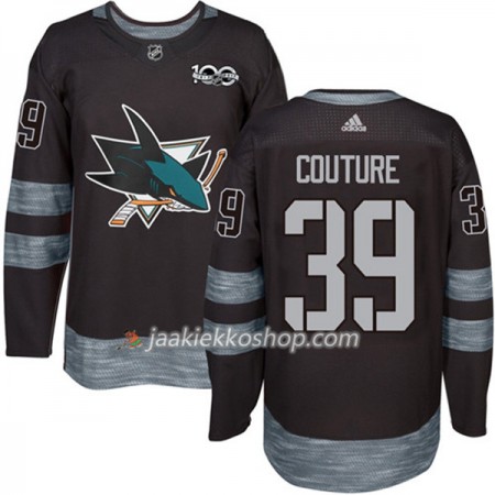 Miehille NHL San Jose Sharks Pelipaita Logan Couture 39 1917-2017 100th Anniversary Adidas Musta Authentic